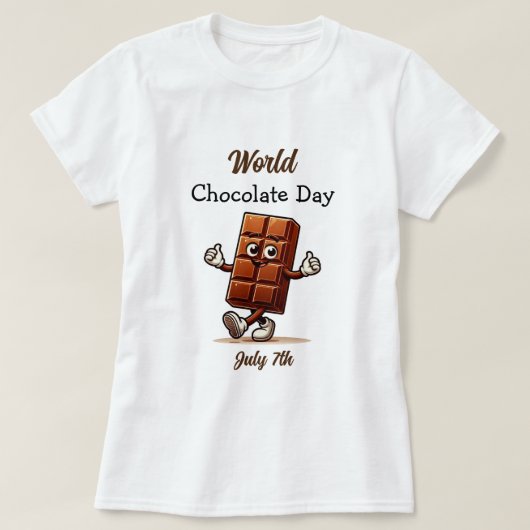 7 juli is Wereldchocoladedag T-shirt (Design voorkant)