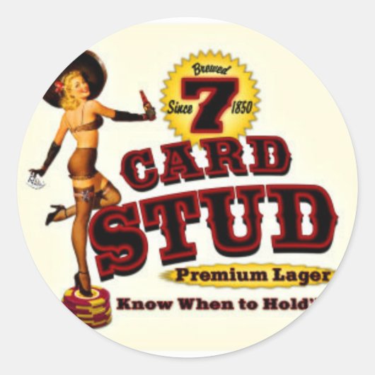 7 KAART STUD RONDE STICKER (Voorkant)