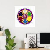 7 kakras Mandala en Om Poster (Thuiskantoor)