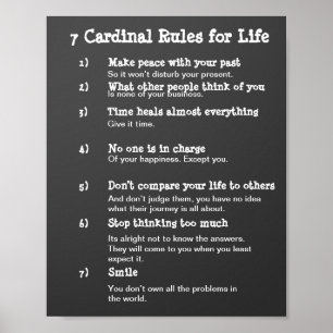 7 Kardinale regels voor LIFE Poster