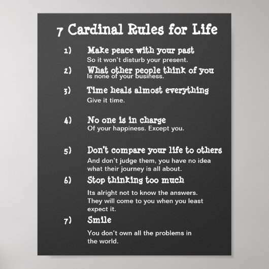 7 Kardinale regels voor LIFE Poster (Voorkant)