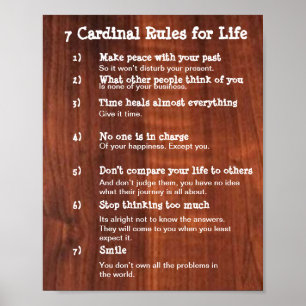 7 Kardinale regels voor LIFE Poster