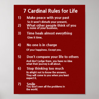 7 Kardinale regels voor LIFE Poster