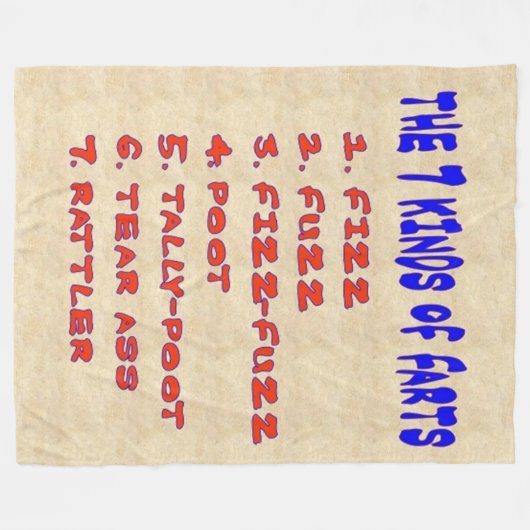 7 KINDS FARTS Fleece Blanket (Voorkant (Horizontaal))