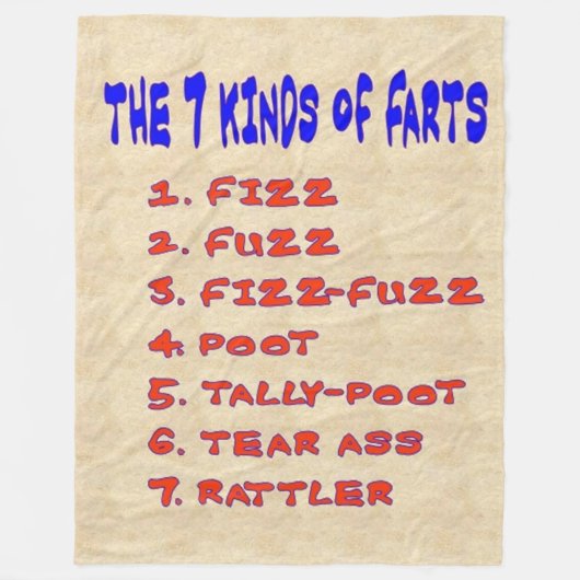 7 KINDS FARTS Fleece Blanket Deken (Voorkant)