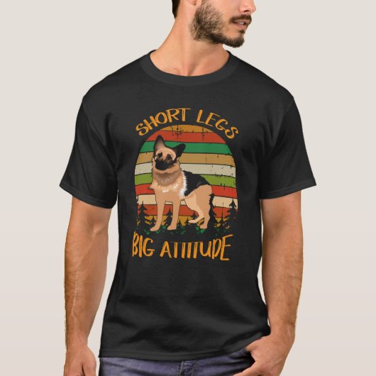 7 Korte poten Grote attitude Schattige Duitse herd T-shirt (Voorkant)
