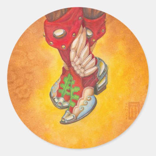 7 League Boots mini Ronde Sticker (Voorkant)