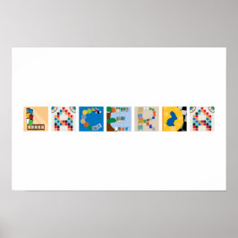 7-letter naam bordspel alfabet poster