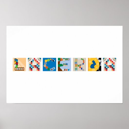 7-letter naam bordspel alfabet poster (Voorkant)