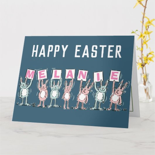 7 Letter-naam Happy Easter Kaart (Gele Bloem)