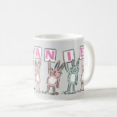 7 Letter-naam met Rabbits Coffee-Mok Koffiemok (Voorkant rechts)