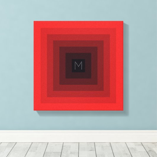 7-level rode omgekeerde piramide Initiaal op maat Canvas Afdruk (Insitu (Houten vloer))