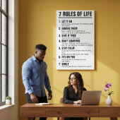 7 Levensregels Motiverende Spreuk Modern Schrift Canvas Afdruk