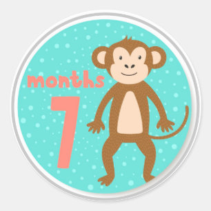 7 Maanden Baby Milestone Classic Ronde Sticker