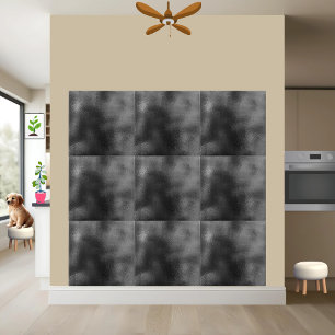 #7 Modern zwart en grijs gestructureerd abstract o Tegeltje