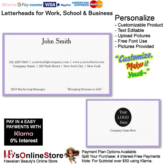 7 Moderne Paarse Logo's om de Merkennaam van het B Visitekaartje