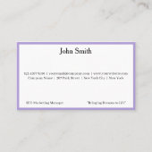 7 Moderne Paarse Logo's om de Merkennaam van het B Visitekaartje (Voorkant)