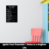 7 Motivatie Poster voor leefregels, 12 "x18" inch