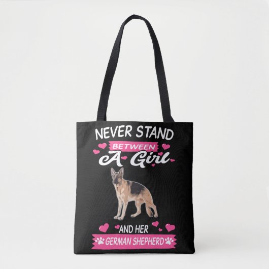 7 Nooit staan tussen een meisje en haar Duitse She Tote Bag (Voorkant)