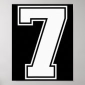 7 Number Seven Team Sports Graphic Varsity Matchin Poster (Voorkant)