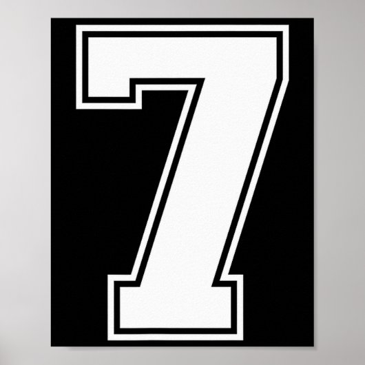 7 Number Seven Team Sports Graphic Varsity Matchin Poster (Voorkant)