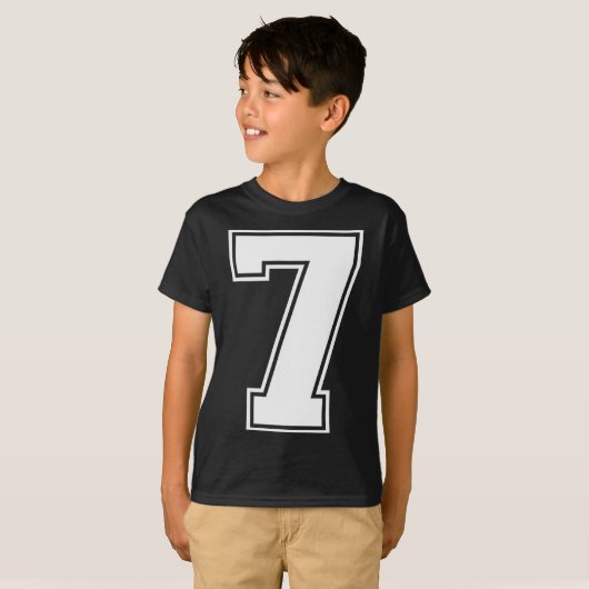 7 Number Seven Team Sports Graphic Varsity Matchin T-shirt (Voorkant volledig)