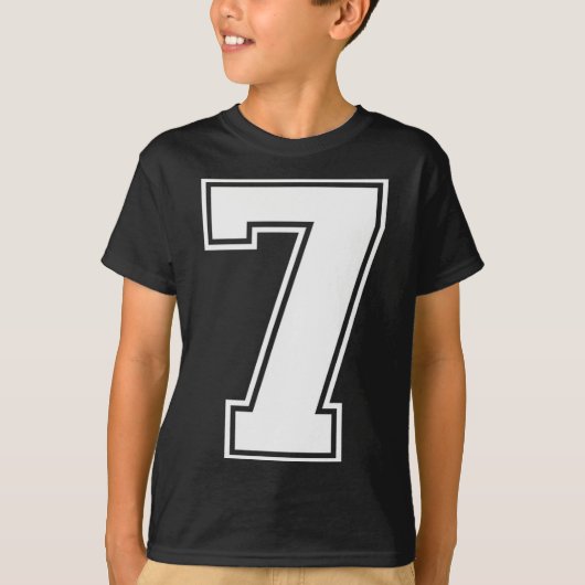7 Number Seven Team Sports Graphic Varsity Matchin T-shirt (Voorkant)