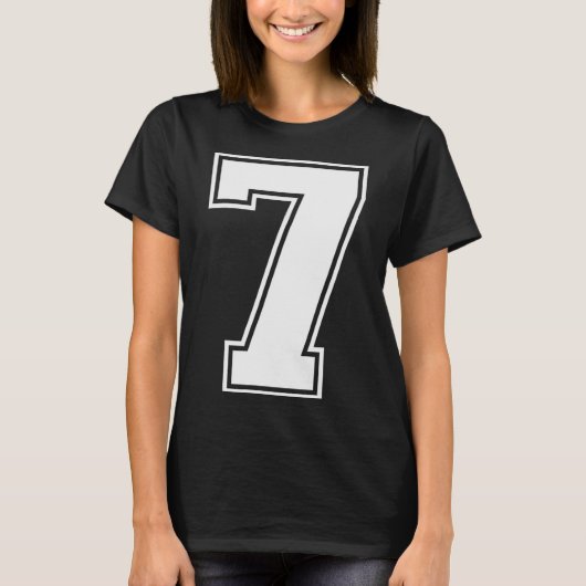 7 Number Seven Team Sports Graphic Varsity Matchin T-shirt (Voorkant)