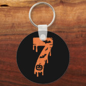 7 Nummer Meme 67 Zes Zeven Halloween Sleutelhanger (Voorkant)
