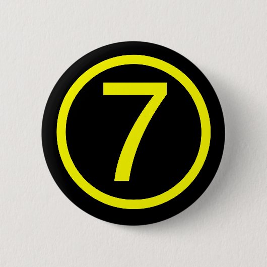 7 - nummer zeven ronde button 5,7 cm (Voorkant)