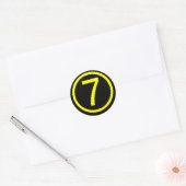 7 - nummer zeven ronde sticker (Envelop)