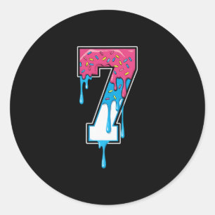 7 Nummer Zeven Team Sporten Ijs Drip 67 Zes Z Ronde Sticker