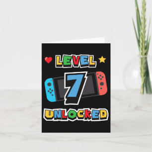 7 Ontgrendeld 7e Verjaardag Kinder Video Game 7 Ja Kaart