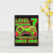 7 Ontgrendeld Geweldige 2016 Video Game 7th Birthd Kaart (Gele Bloem)