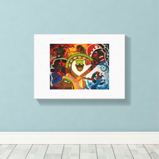 7 Orishas Muur Canvas (Insitu (Houten vloer))