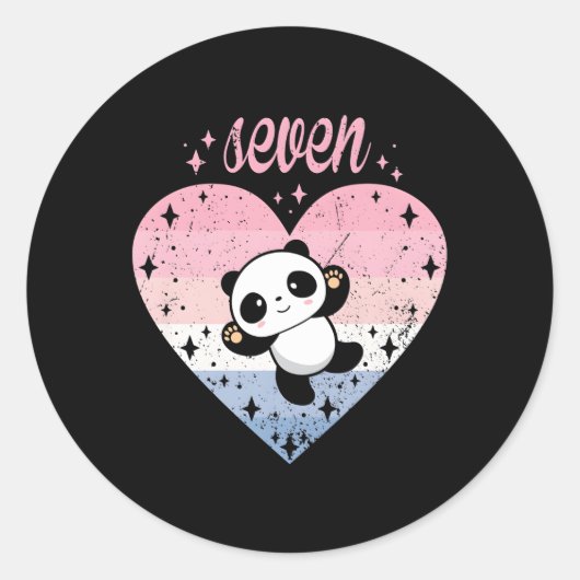 7 Panda 7e B-dag Ronde Sticker (Voorkant)
