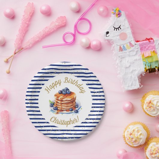 7"Pannenkoeken en Pajama Verjaardagspapier Bord (Feest)