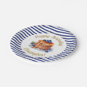 7"Pannenkoeken en Pajama Verjaardagspapier Bord (Gekanteld)