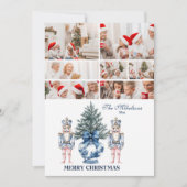 7 Photo Blue Chinoiserie Nutcracker Christmas Feestdagenkaart (Voorkant)