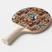 7 Photo Collage - funky honingraatpatroon Tafeltennisbatje (Voorkant Gekanteld)