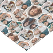 7 Photo Collage - funky honingraatpatroon - wit Korte Tafelloper (Hoek)