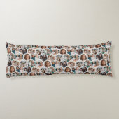 7 Photo Collage - funky honingraatpatroon - wit Lichaamskussen (Achterkant)