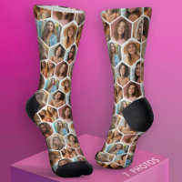 7 Photo Collage - funky honingraatpatroon - wit