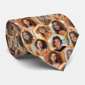 7 Photo Collage - funky honingraatpatroon - wit Stropdas (Opgerold)