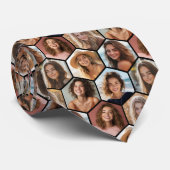 7 Photo Collage - funky honingraatpatroon - zwart Stropdas (Opgerold)