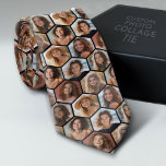 7 Photo Collage - funky honingraatpatroon - zwart Stropdas<br><div class="desc">WEES GEDULDIG -- Het kost tijd om foto's te laden --- Deze leuke fotomontage bevat een plaats voor 7 afbeeldingen. Het raster bevat een raster van zeshoekige of honingraatvormige foto's met veel ruimte om uw favoriete feestfoto's toe te voegen. Vierkante foto's werken het beste met deze sjabloon. Voeg je favoriete...</div>