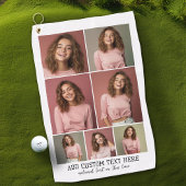 7 Photo Collage - Modern Minimal Zwart-wit Golfhanddoek