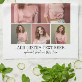 7 Photo Collage - Modern Minimal Zwart-wit Theedoek (Gevouwen)