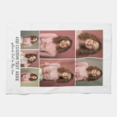 7 Photo Collage - Modern Minimal Zwart-wit Theedoek (Horizontaal)