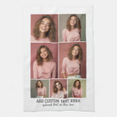 7 Photo Collage - Modern Minimal Zwart-wit Theedoek (Verticaal)